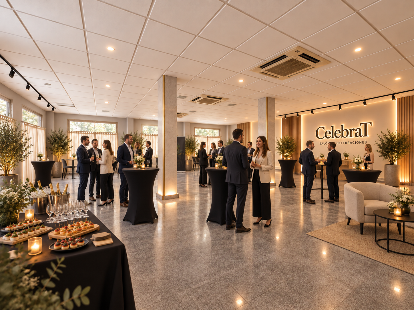 Detalle de ambientación para eventos de networking en sevilla