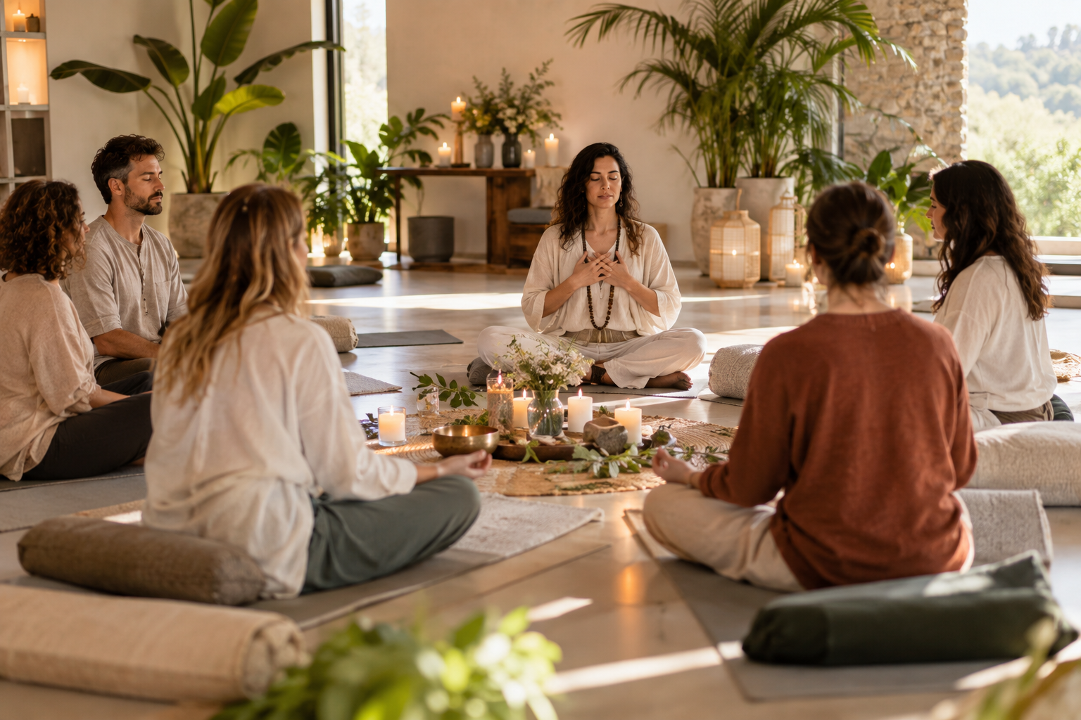 Ideas de ambientación para talleres de bienestar y meditación